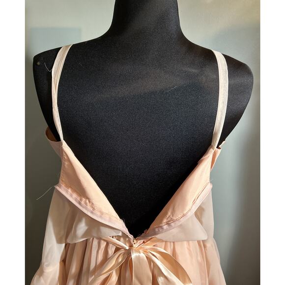 Vintage 70's Pink Victorian Lace Ruffles High Neck Prairie Long Sleeve Dress - Picture 9 of 9